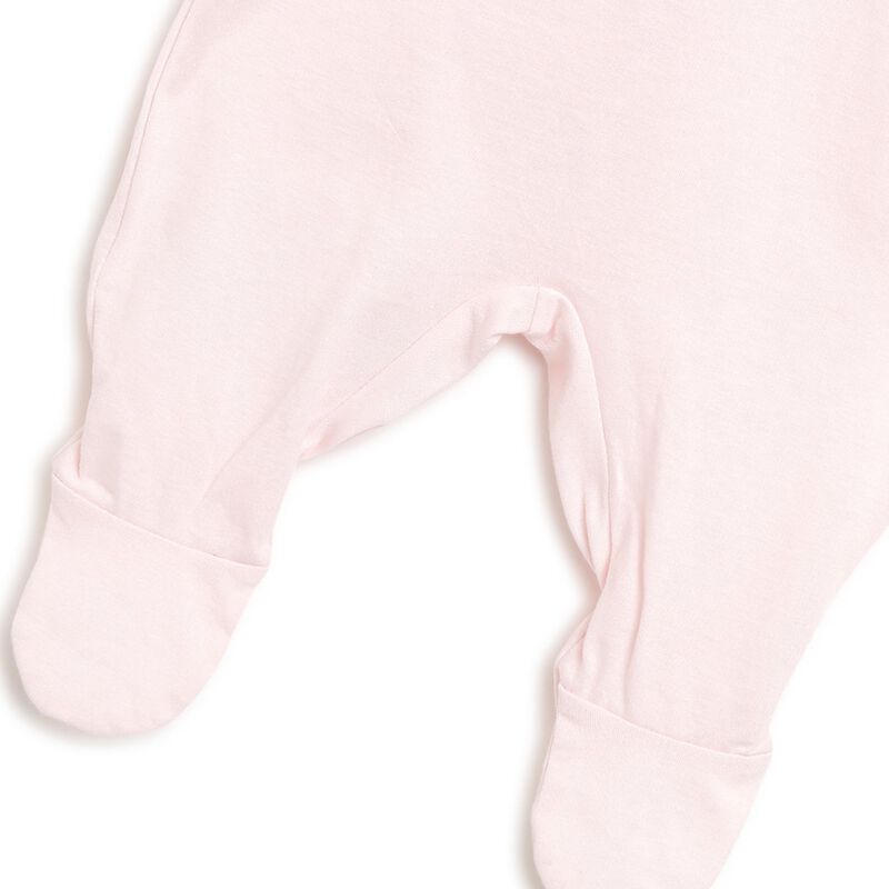 Infant Light Pink Printed Nappy Opening Babysuit image number 3